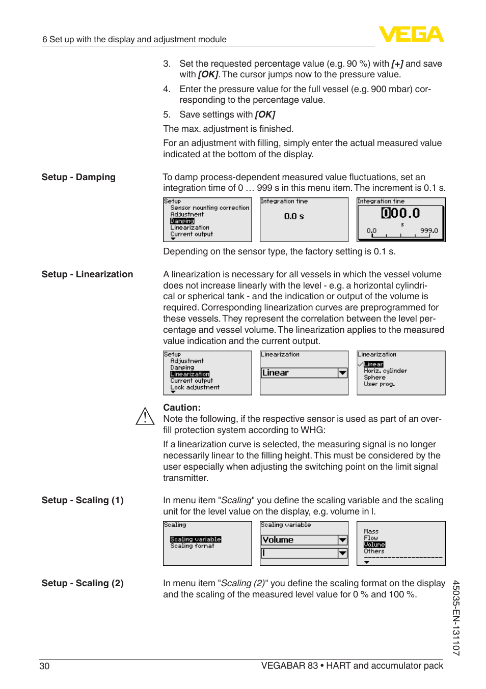 VEGA VEGABAR 83 HART and accumulator pack - Operating Instructions User Manual | Page 30 / 72