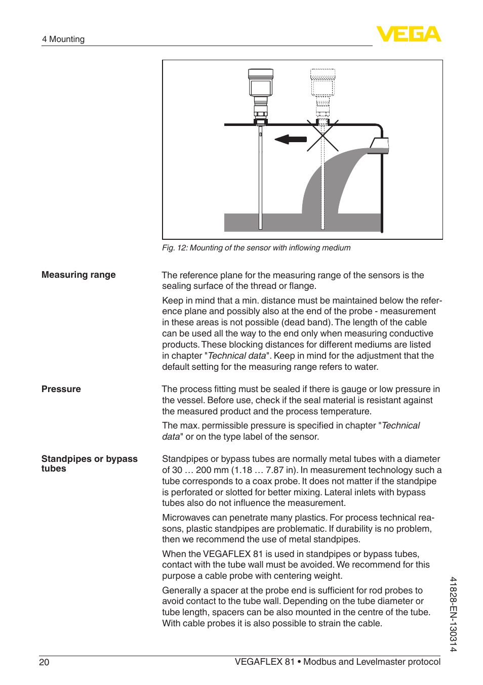 VEGA VEGAFLEX 81 Modbus and Levelmaster protocol User Manual | Page 20 / 104