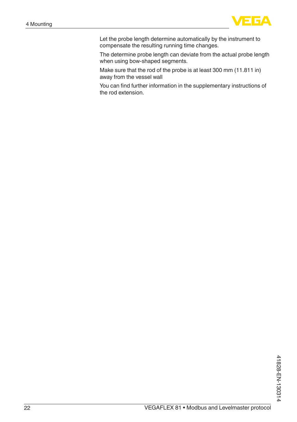 VEGA VEGAFLEX 81 Modbus and Levelmaster protocol User Manual | Page 22 / 104