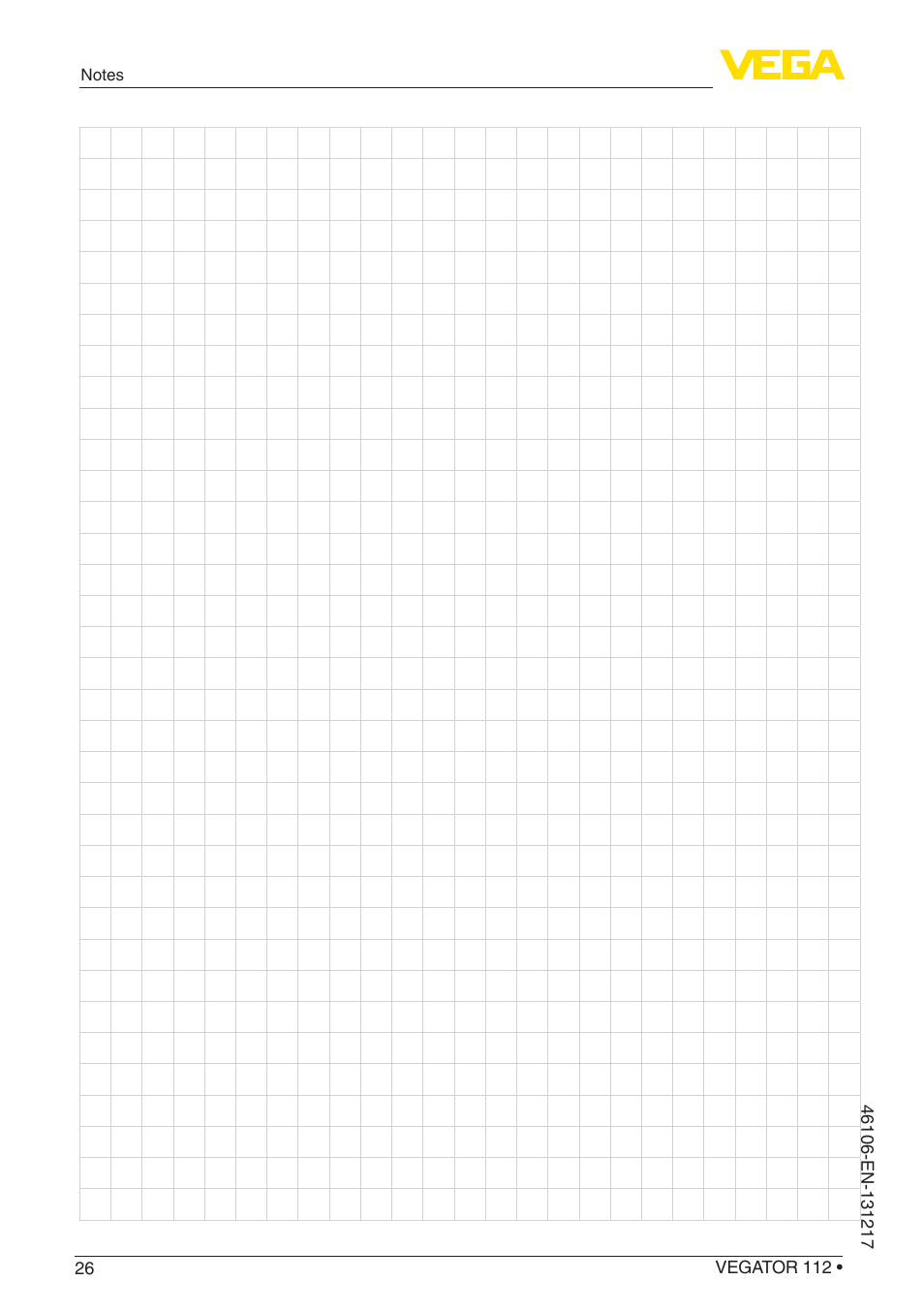 VEGA VEGATOR 112 User Manual | Page 26 / 28