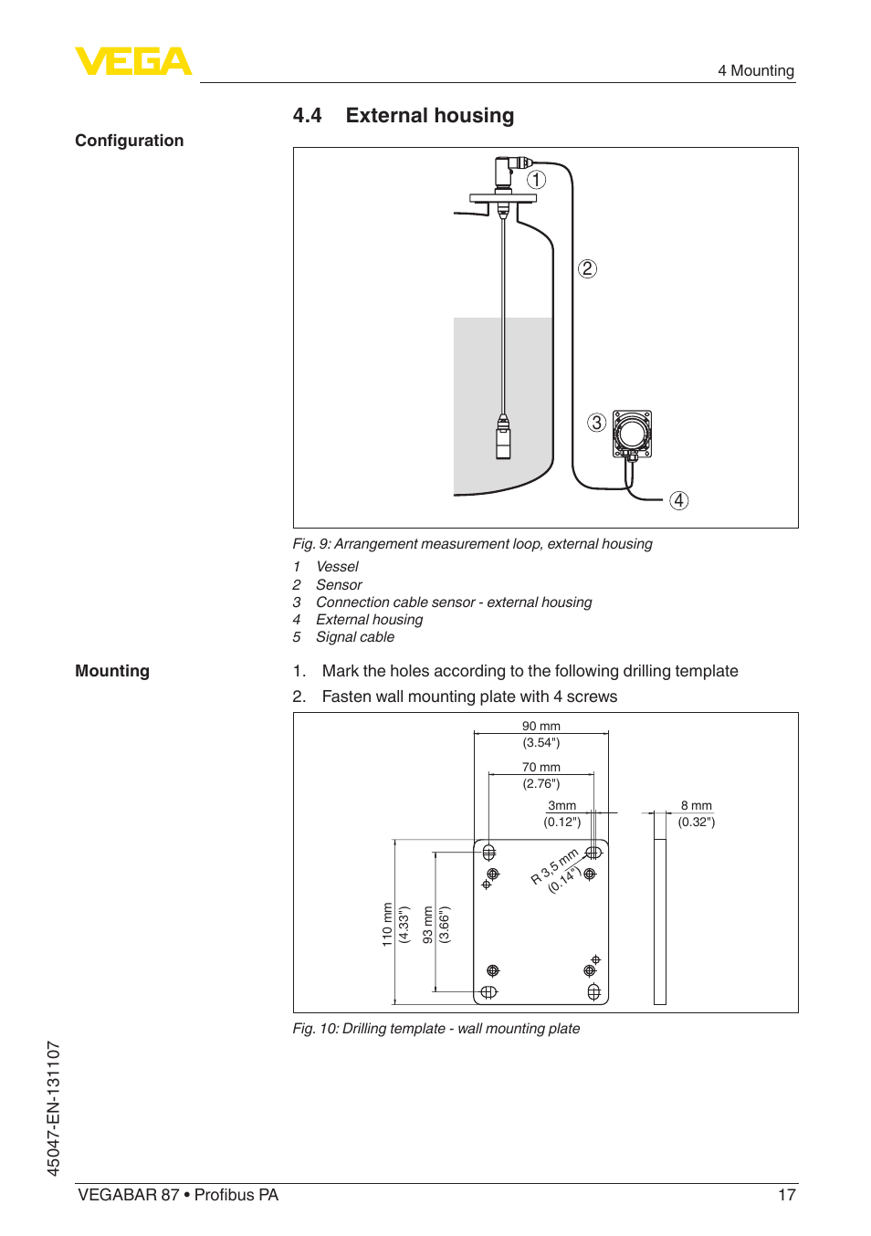 4 external housing | VEGA VEGABAR 87 Profibus PA - Operating Instructions User Manual | Page 17 / 80