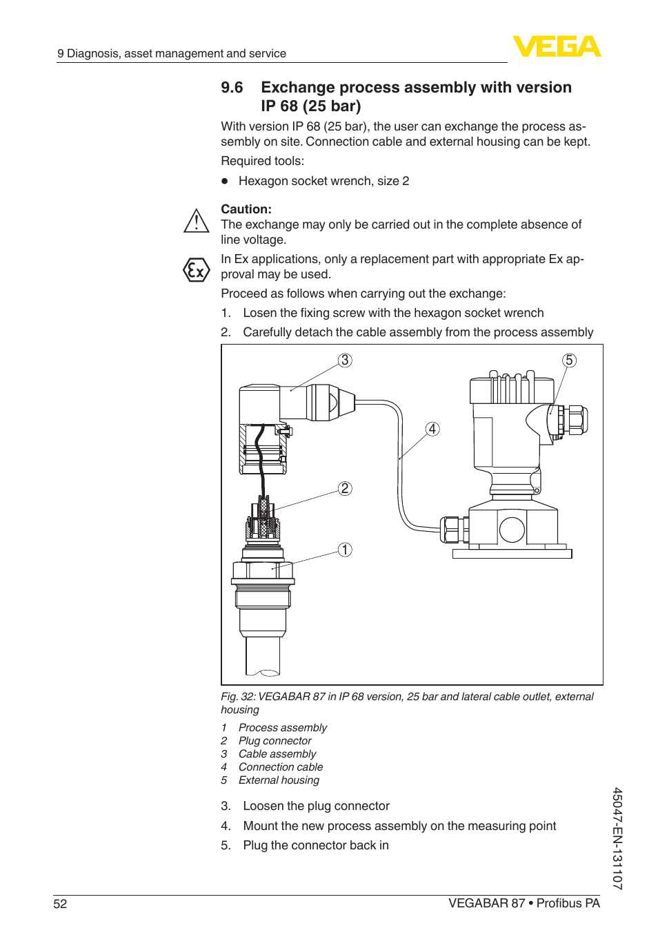 VEGA VEGABAR 87 Profibus PA - Operating Instructions User Manual | Page 52 / 80