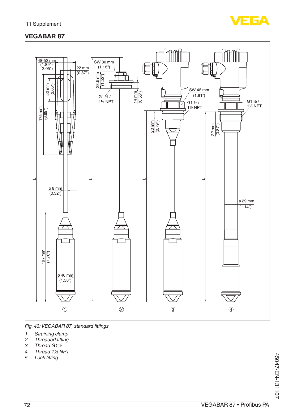 Vegabar 87 | VEGA VEGABAR 87 Profibus PA - Operating Instructions User Manual | Page 72 / 80