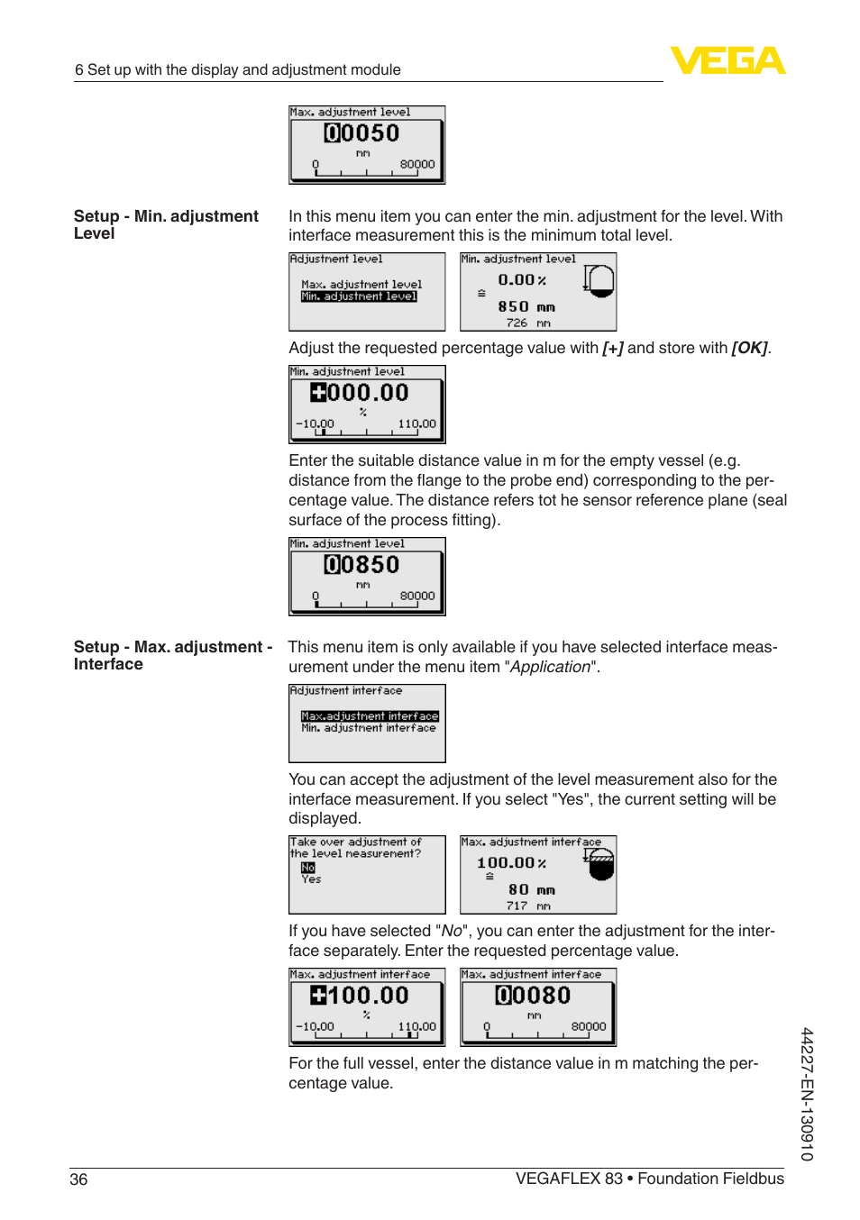 VEGA VEGAFLEX 83 Foundation Fieldbus PFA insulated User Manual | Page 36 / 100