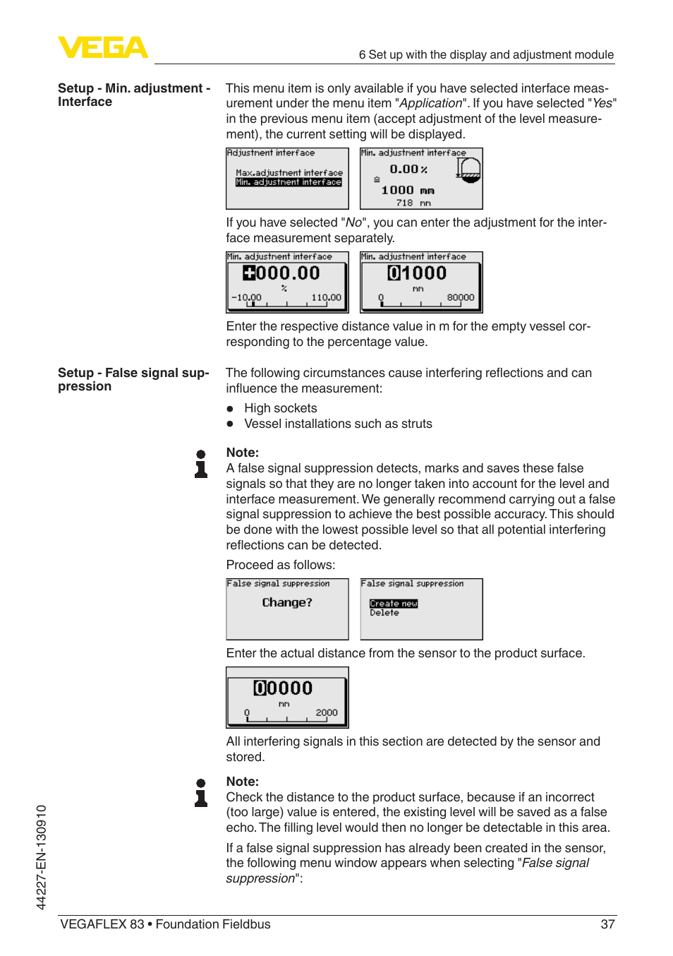 VEGA VEGAFLEX 83 Foundation Fieldbus PFA insulated User Manual | Page 37 / 100