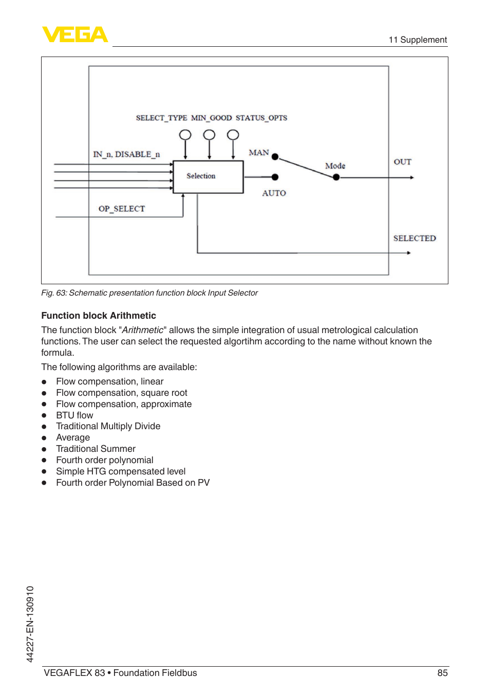 VEGA VEGAFLEX 83 Foundation Fieldbus PFA insulated User Manual | Page 85 / 100