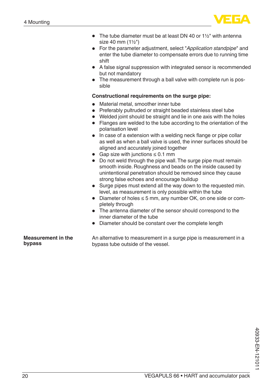 VEGA VEGAPULS 66 (≥ 2.0.0 - ≥ 4.0.0) HART and accumulator pack User Manual | Page 20 / 68