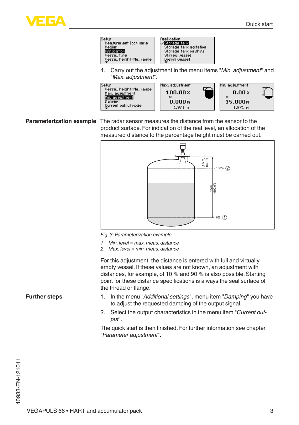 VEGA VEGAPULS 66 (≥ 2.0.0 - ≥ 4.0.0) HART and accumulator pack User Manual | Page 3 / 68
