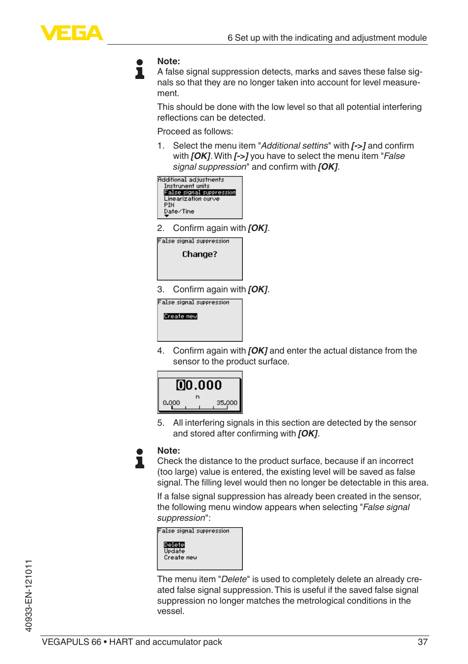 VEGA VEGAPULS 66 (≥ 2.0.0 - ≥ 4.0.0) HART and accumulator pack User Manual | Page 37 / 68