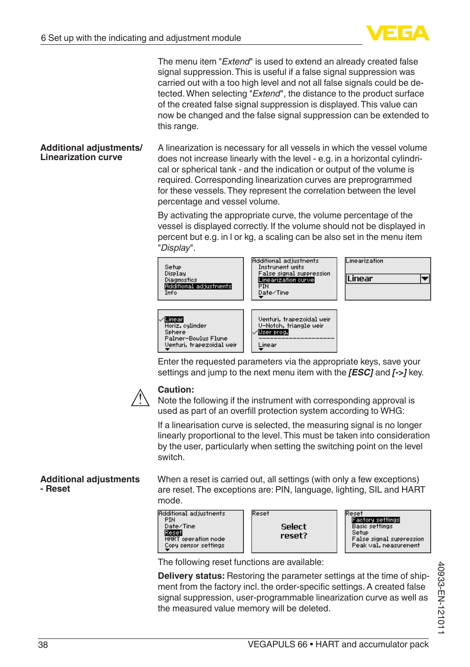 VEGA VEGAPULS 66 (≥ 2.0.0 - ≥ 4.0.0) HART and accumulator pack User Manual | Page 38 / 68