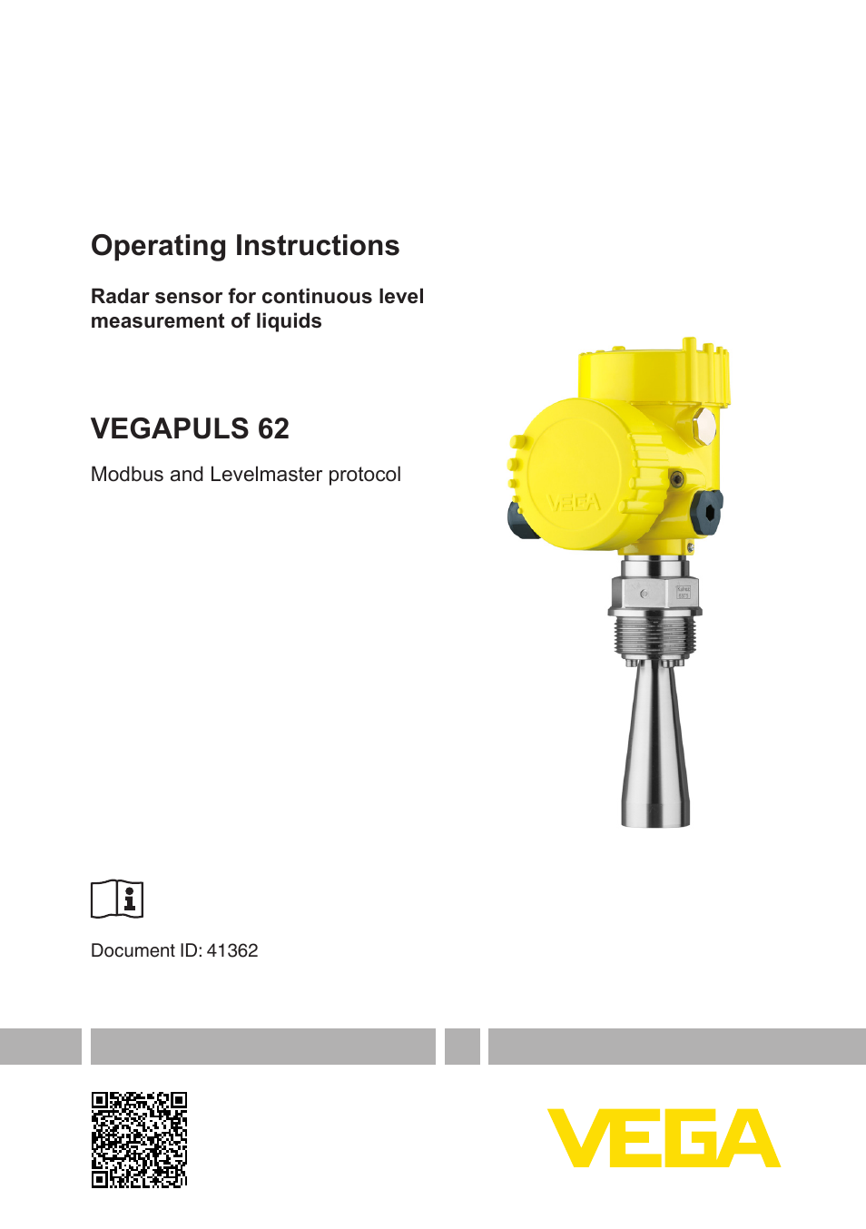 VEGA VEGAPULS 62 (≥ 2.0.0 - ≥ 4.0.0) Modbus and Levelmaster protocol User Manual | 88 pages