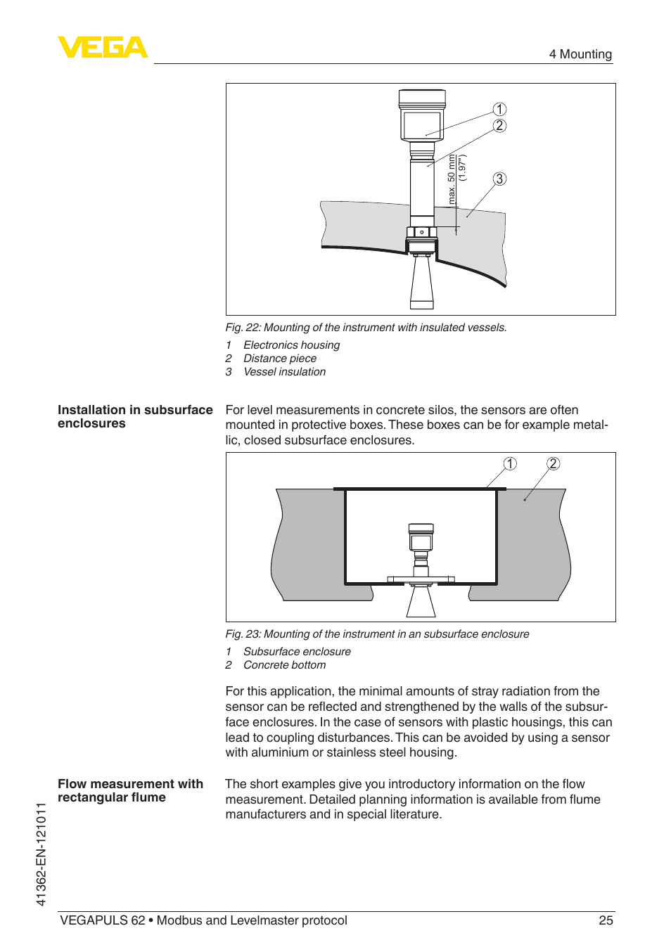VEGA VEGAPULS 62 (≥ 2.0.0 - ≥ 4.0.0) Modbus and Levelmaster protocol User Manual | Page 25 / 88
