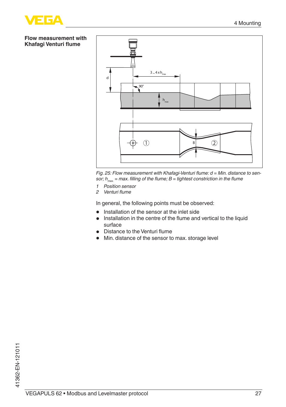 VEGA VEGAPULS 62 (≥ 2.0.0 - ≥ 4.0.0) Modbus and Levelmaster protocol User Manual | Page 27 / 88