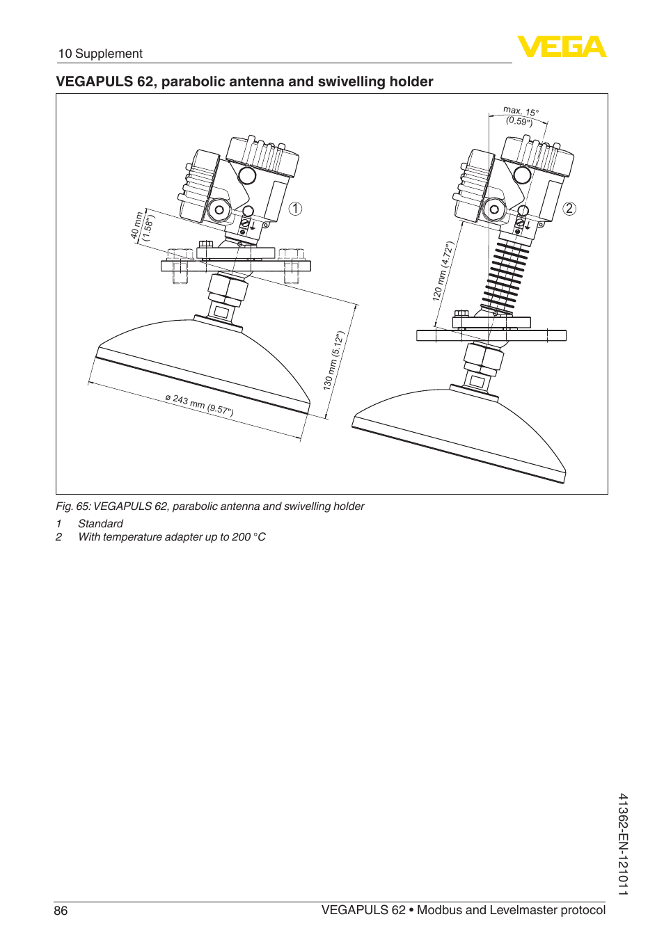 VEGA VEGAPULS 62 (≥ 2.0.0 - ≥ 4.0.0) Modbus and Levelmaster protocol User Manual | Page 86 / 88