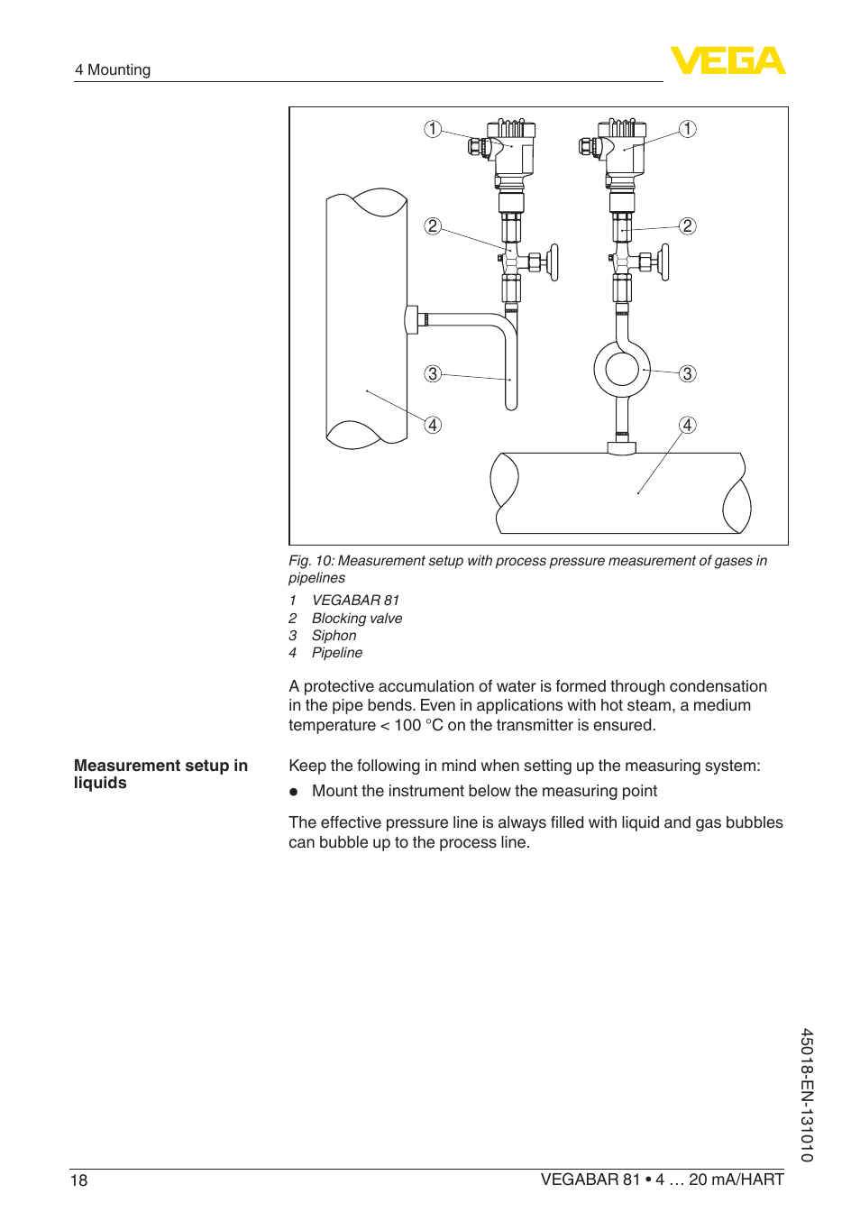 VEGA VEGABAR 81 4 … 20 mA_HART - Operating Instructions User Manual | Page 18 / 84