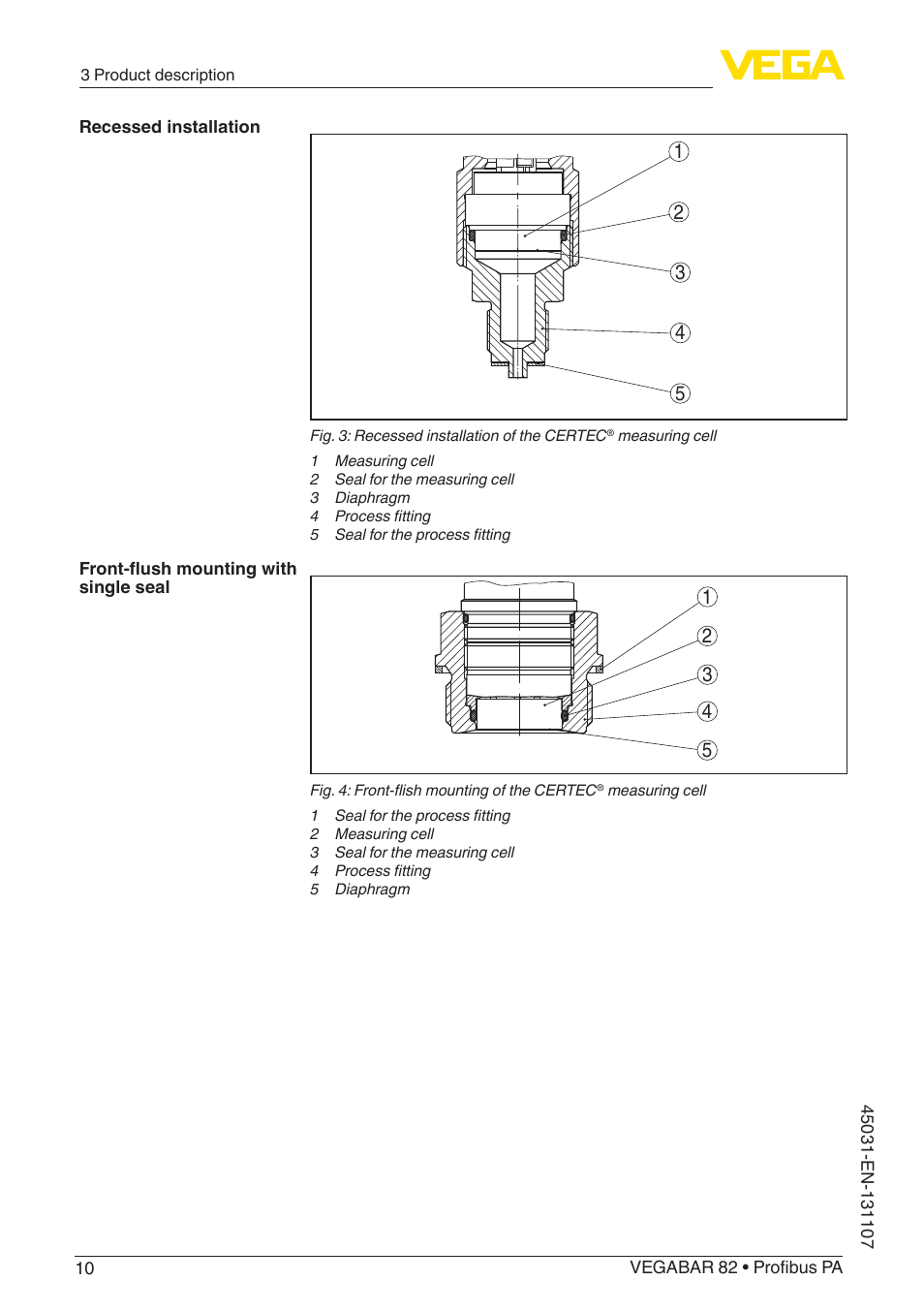 VEGA VEGABAR 82 Profibus PA - Operating Instructions User Manual | Page 10 / 88