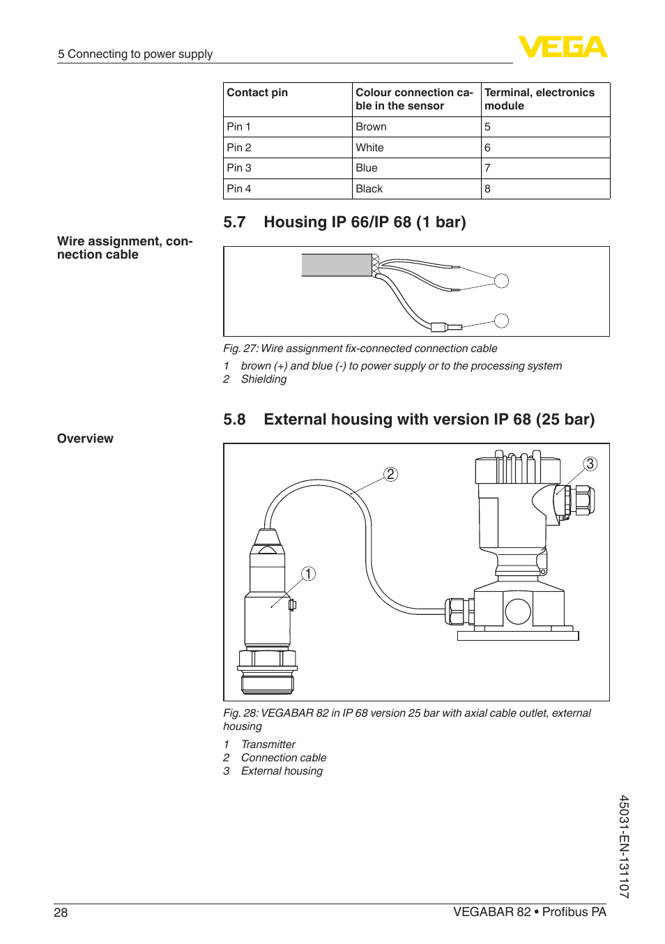 VEGA VEGABAR 82 Profibus PA - Operating Instructions User Manual | Page 28 / 88