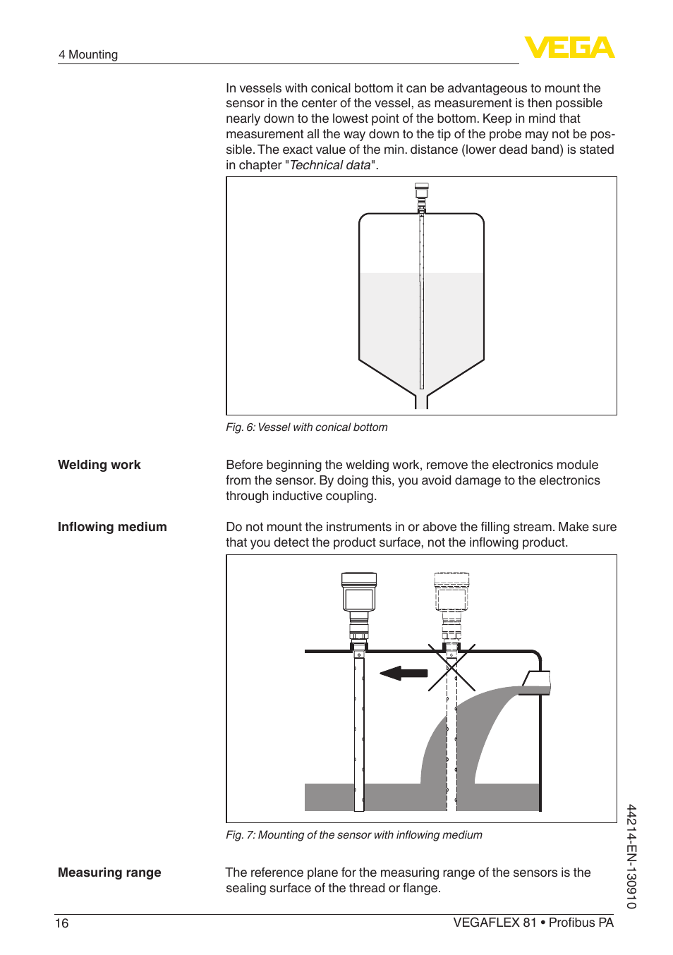 VEGA VEGAFLEX 81 Profibus PA Coax probe User Manual | Page 16 / 92