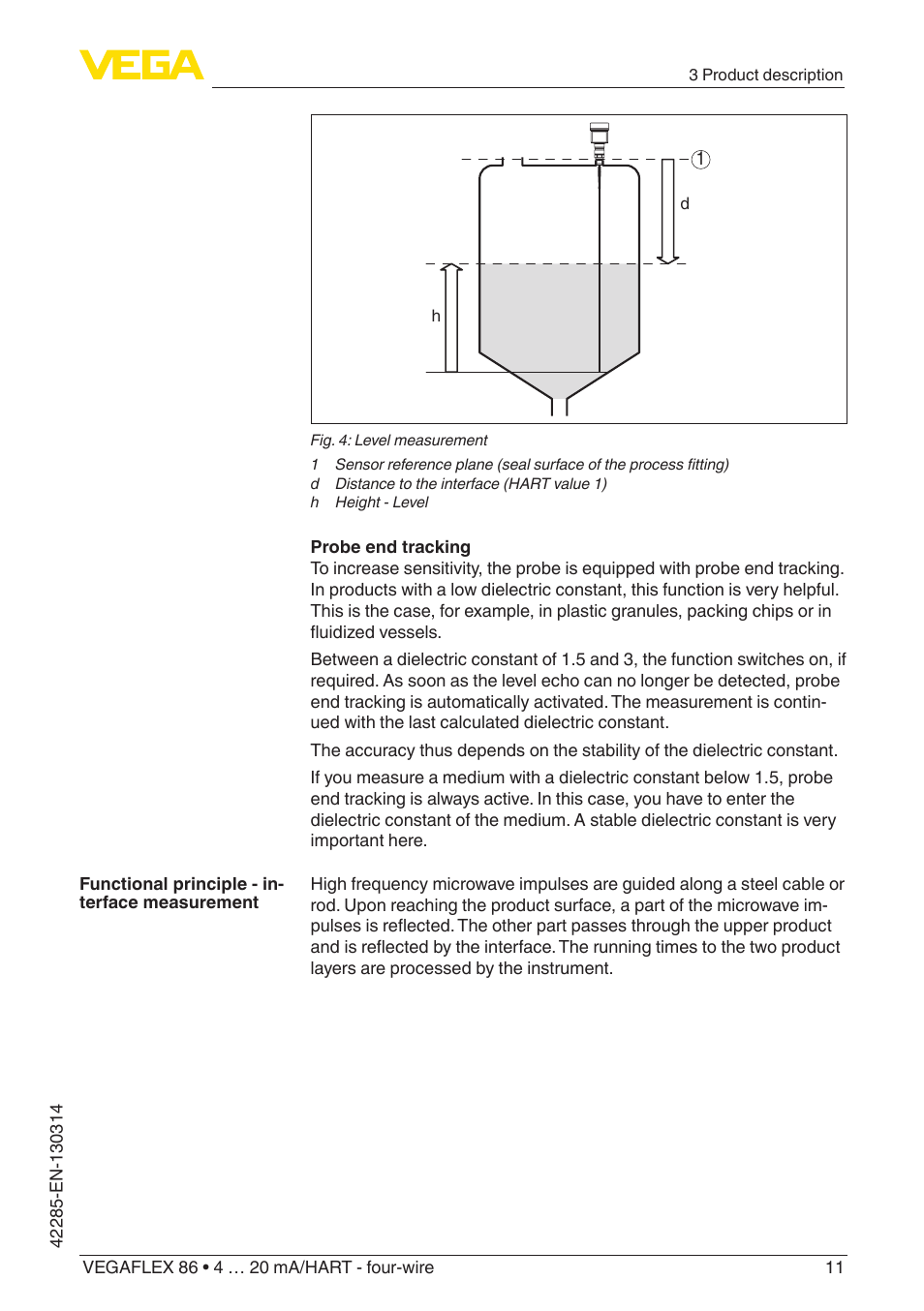 VEGA VEGAFLEX 86 4 … 20 mA_HART - four-wire Coax probe User Manual | Page 11 / 80