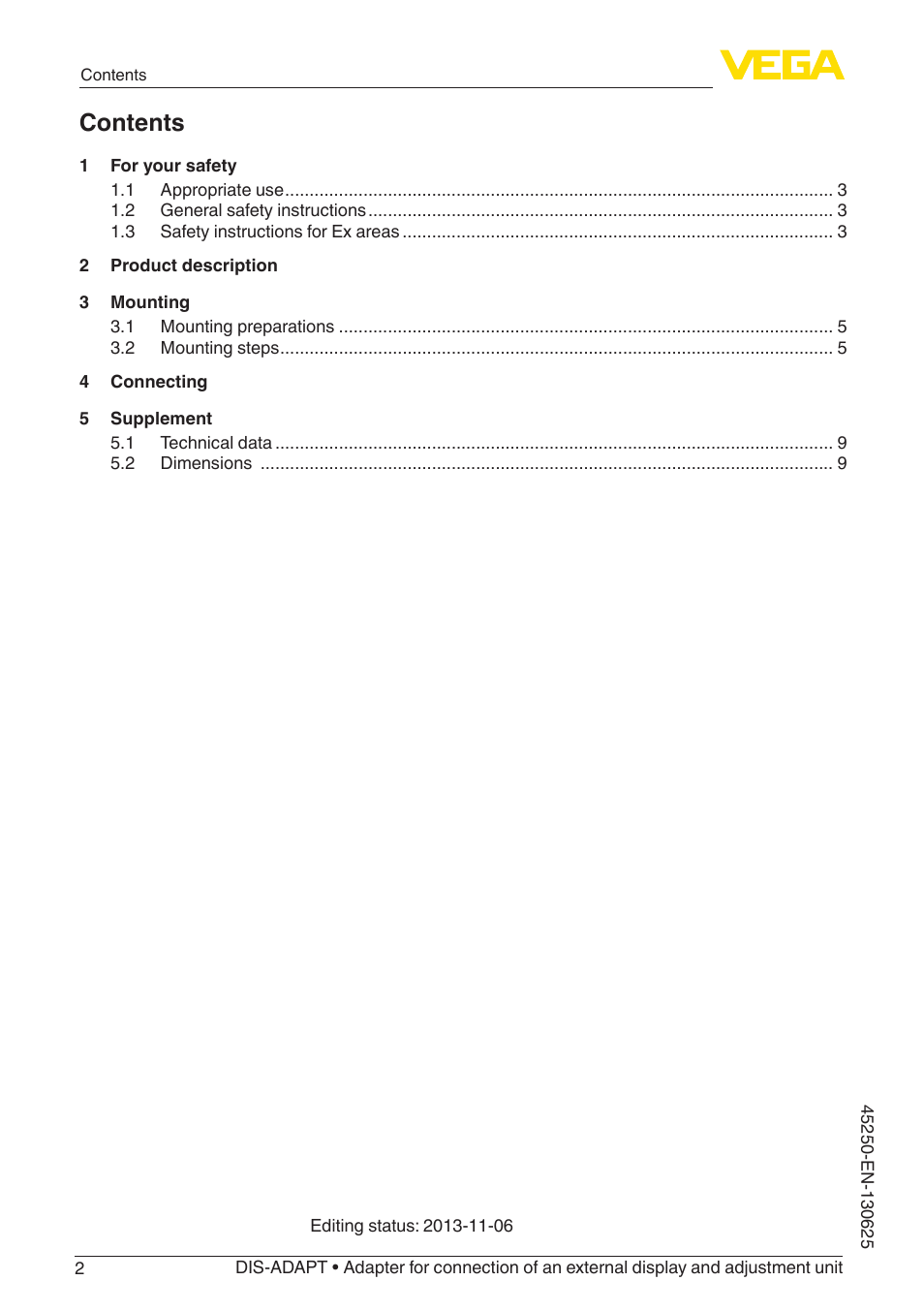 VEGA DIS-ADAPT User Manual | Page 2 / 12