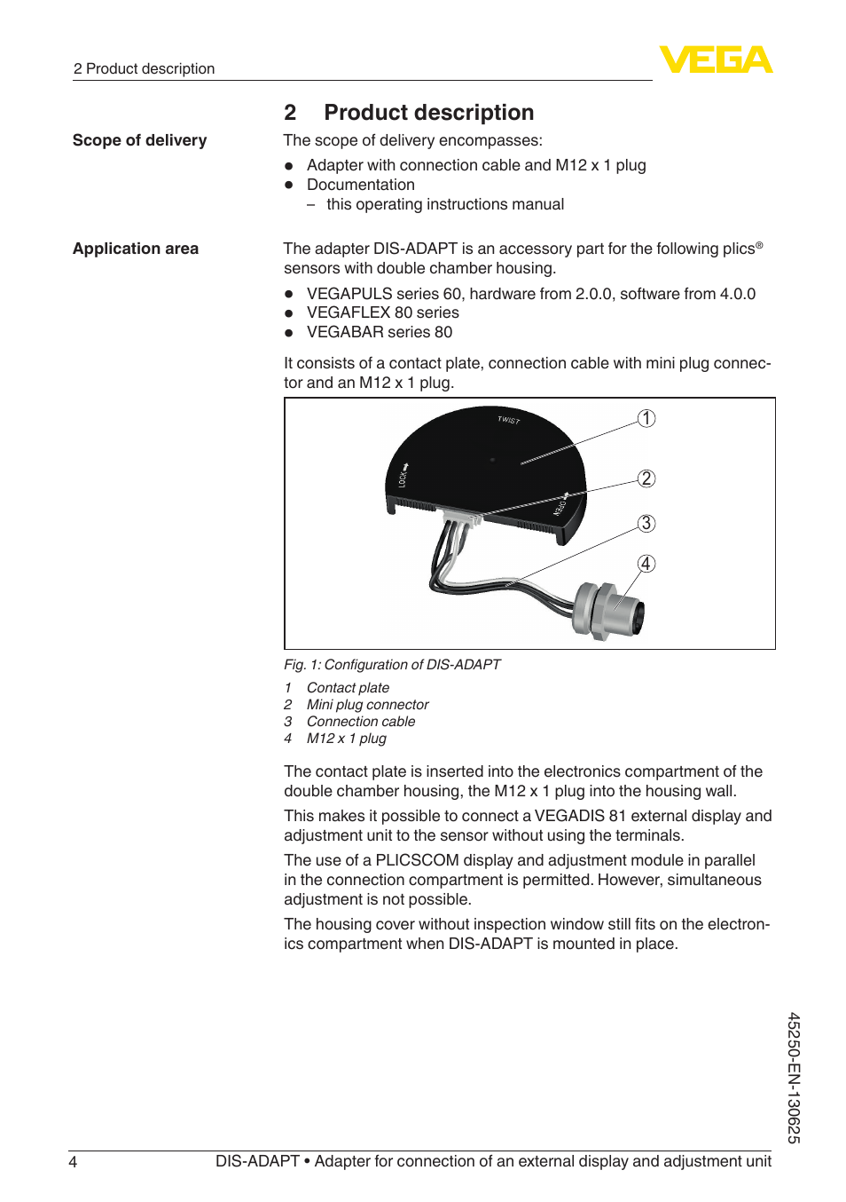 2 product description | VEGA DIS-ADAPT User Manual | Page 4 / 12