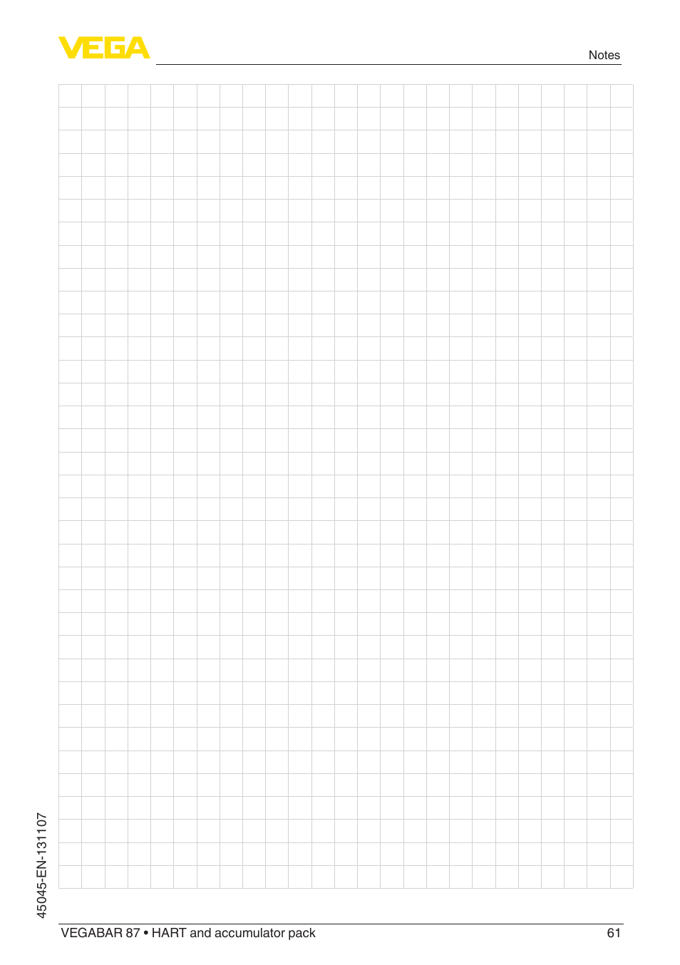 VEGA VEGABAR 87 HART and accumulator pack - Operating Instructions User Manual | Page 61 / 64