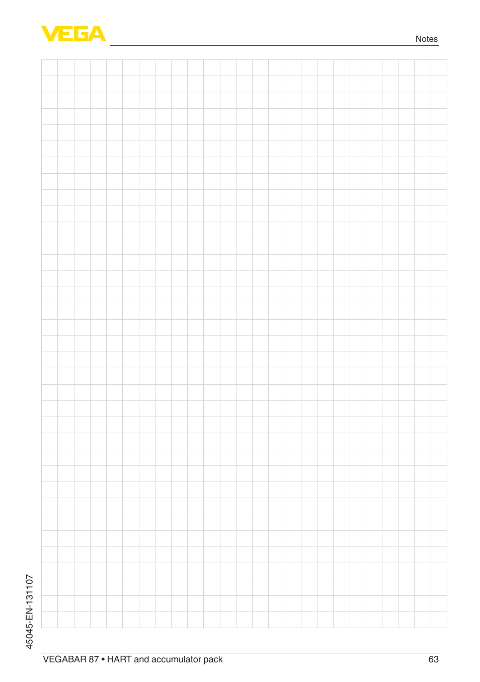 VEGA VEGABAR 87 HART and accumulator pack - Operating Instructions User Manual | Page 63 / 64