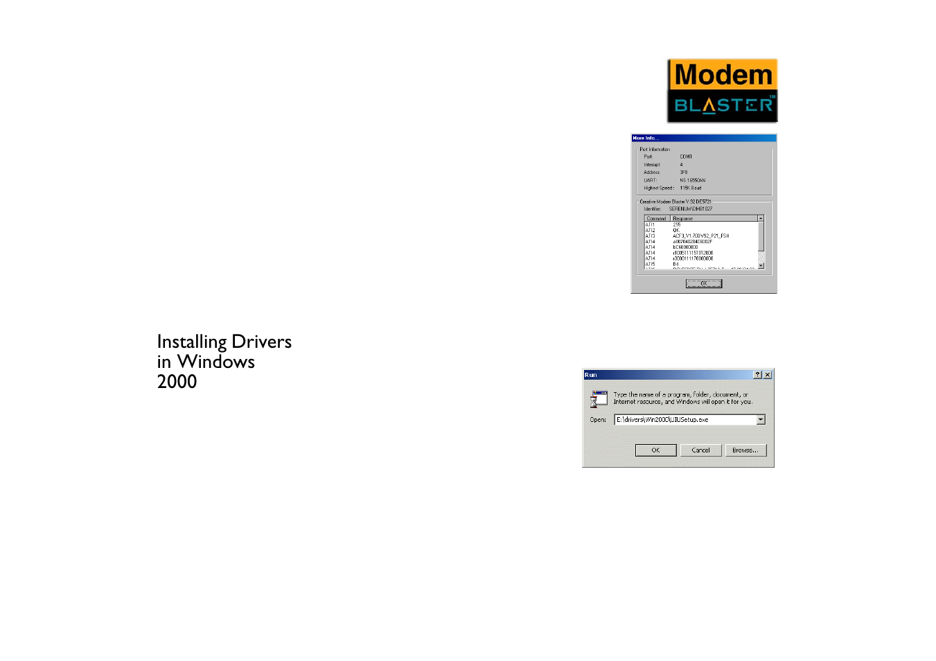 Installing drivers in windows 2000, Installing drivers in windows 2000 -3 | VEGA Creative Modem Blaster V.92 External DE5721 User Manual | Page 26 / 61