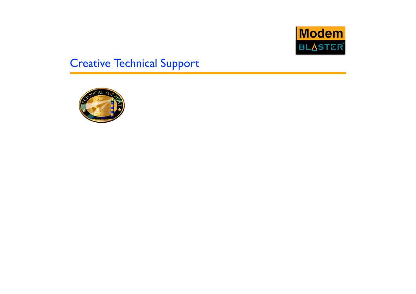 Creative technical support | VEGA Creative Modem Blaster V.92 External DE5721 User Manual | Page 51 / 61