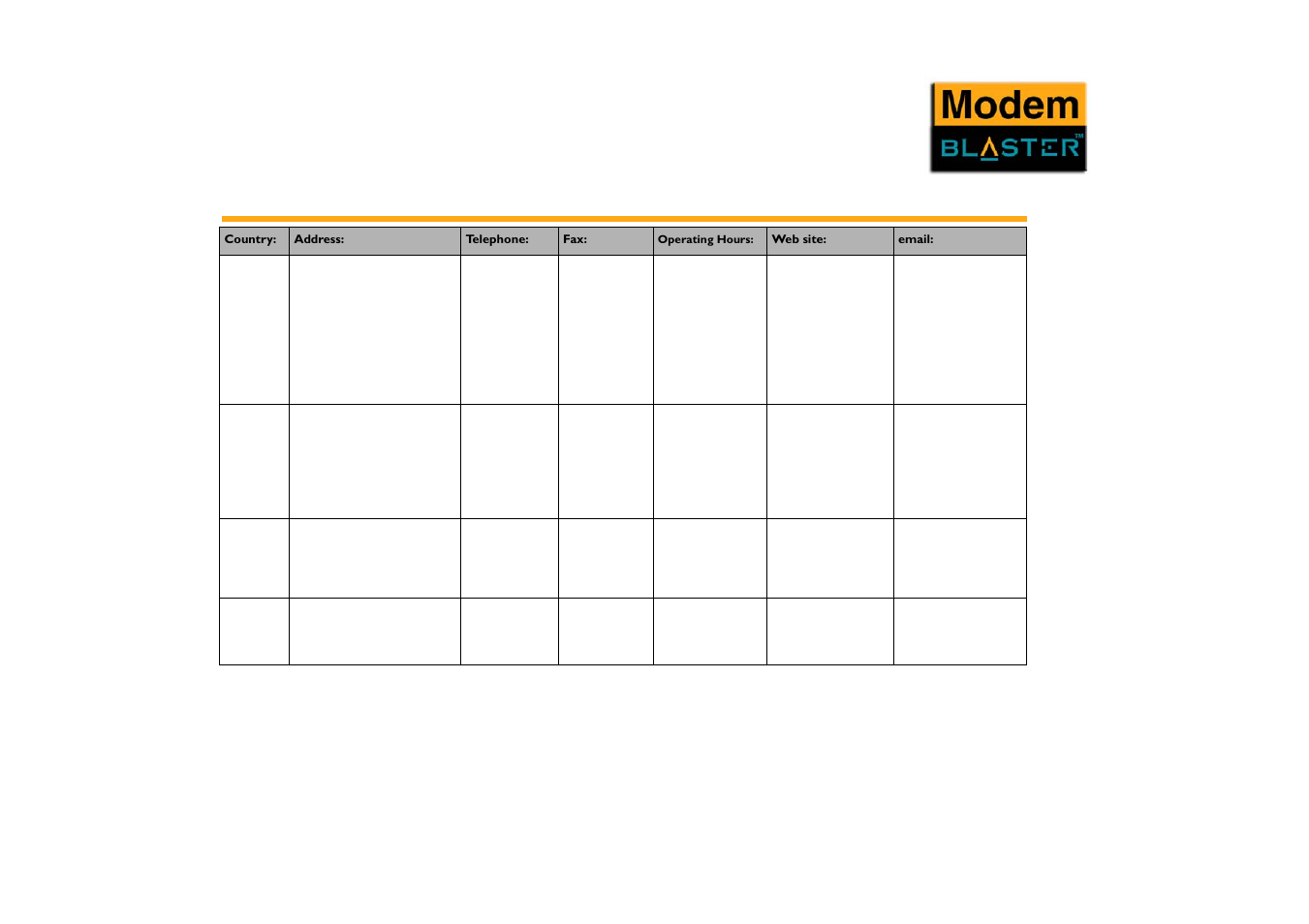 Creative technical support centers | VEGA Creative Modem Blaster V.92 External DE5721 User Manual | Page 61 / 61