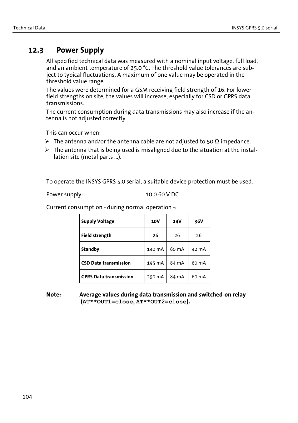3 power supply | VEGA INSYS Modem GPRS 5.0 User Manual | Page 104 / 113