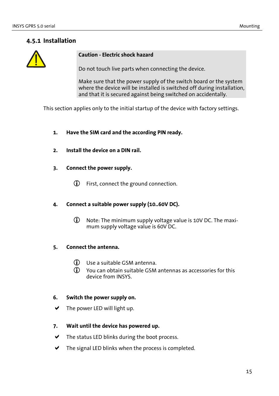 VEGA INSYS Modem GPRS 5.0 User Manual | Page 15 / 113