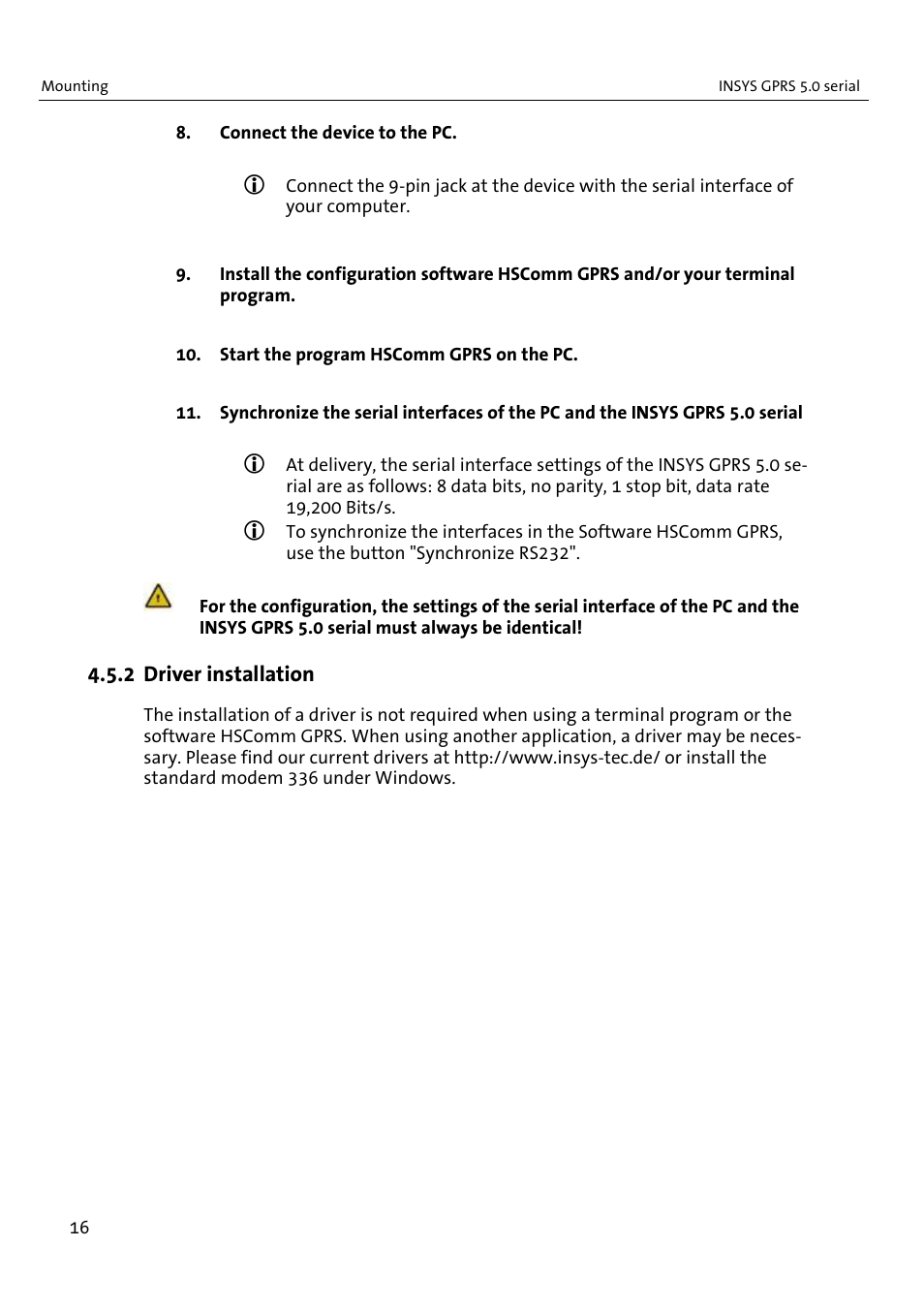 VEGA INSYS Modem GPRS 5.0 User Manual | Page 16 / 113