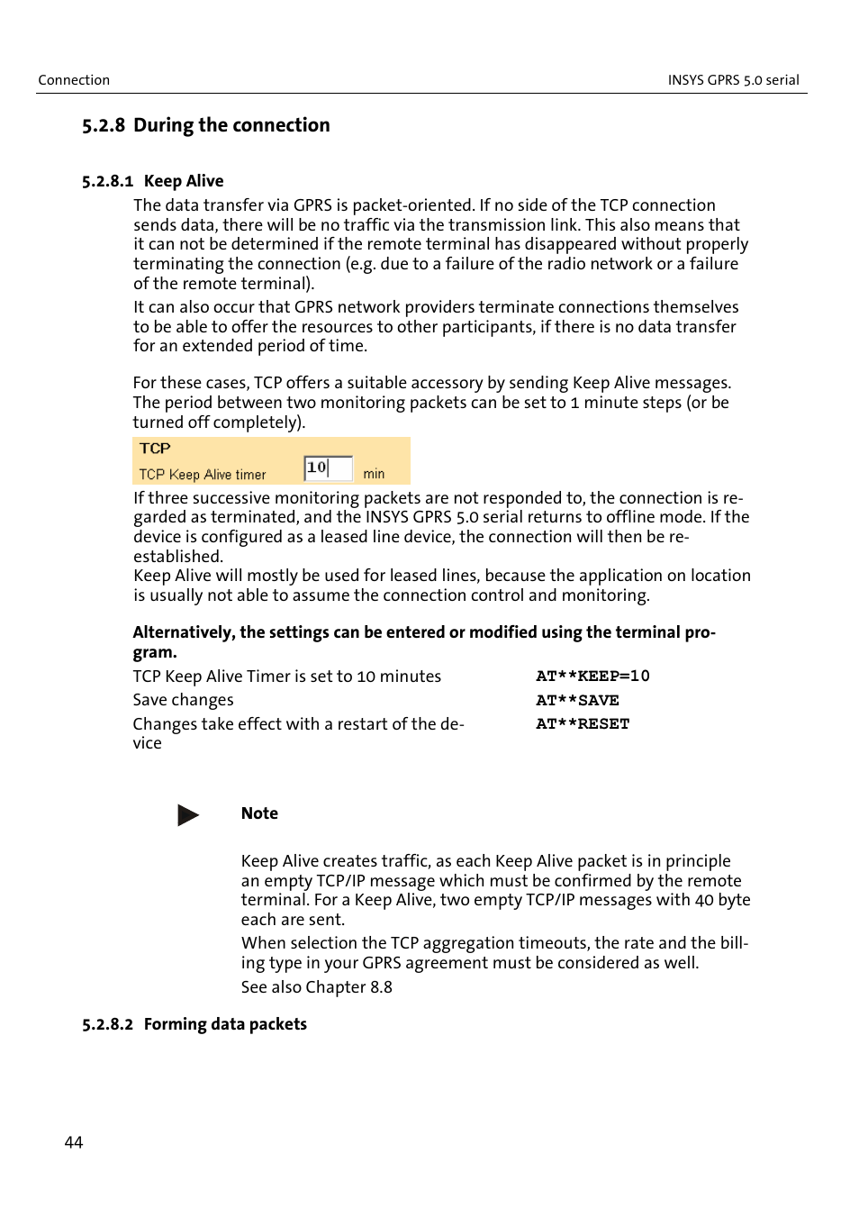8 during the connection | VEGA INSYS Modem GPRS 5.0 User Manual | Page 44 / 113