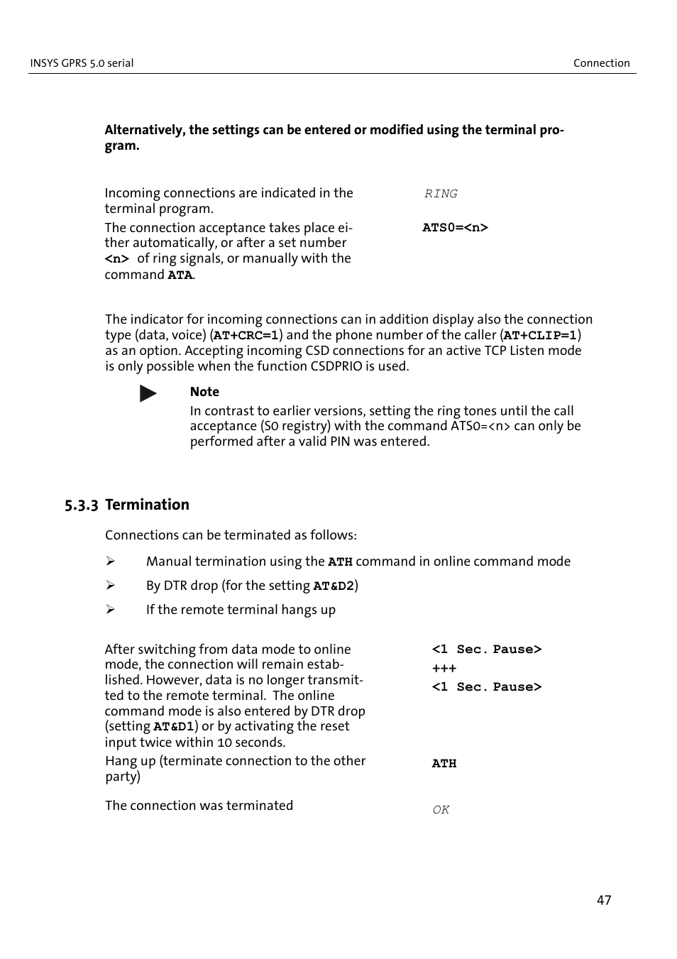 3 termination | VEGA INSYS Modem GPRS 5.0 User Manual | Page 47 / 113