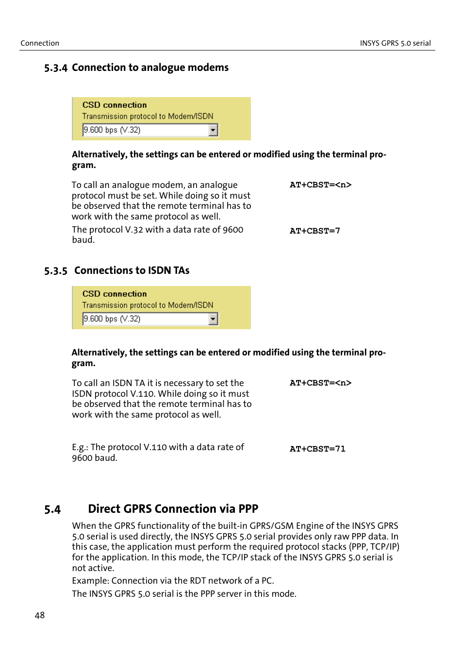 4 direct gprs connection via ppp | VEGA INSYS Modem GPRS 5.0 User Manual | Page 48 / 113