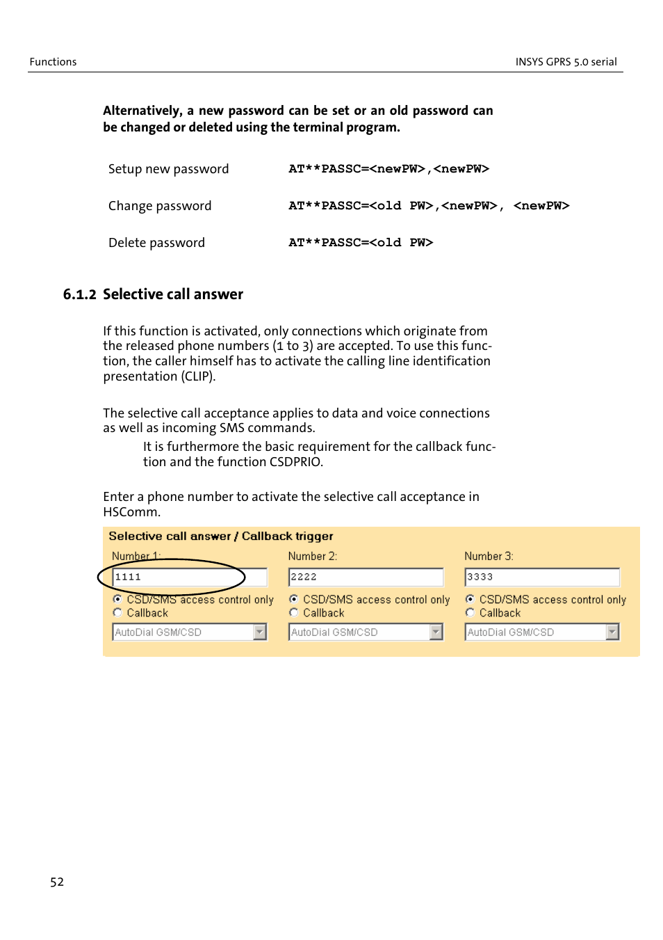 2 selective call answer | VEGA INSYS Modem GPRS 5.0 User Manual | Page 52 / 113