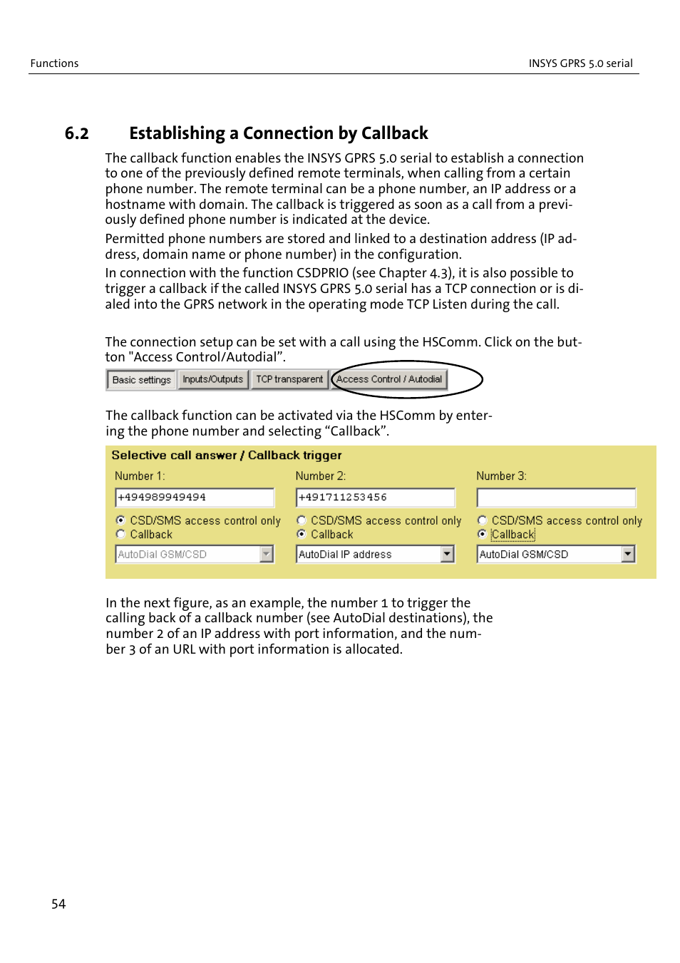 2 establishing a connection by callback | VEGA INSYS Modem GPRS 5.0 User Manual | Page 54 / 113