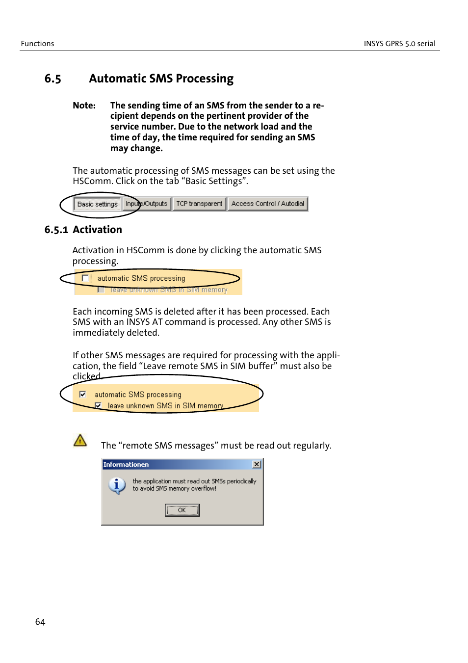 5 automatic sms processing | VEGA INSYS Modem GPRS 5.0 User Manual | Page 64 / 113