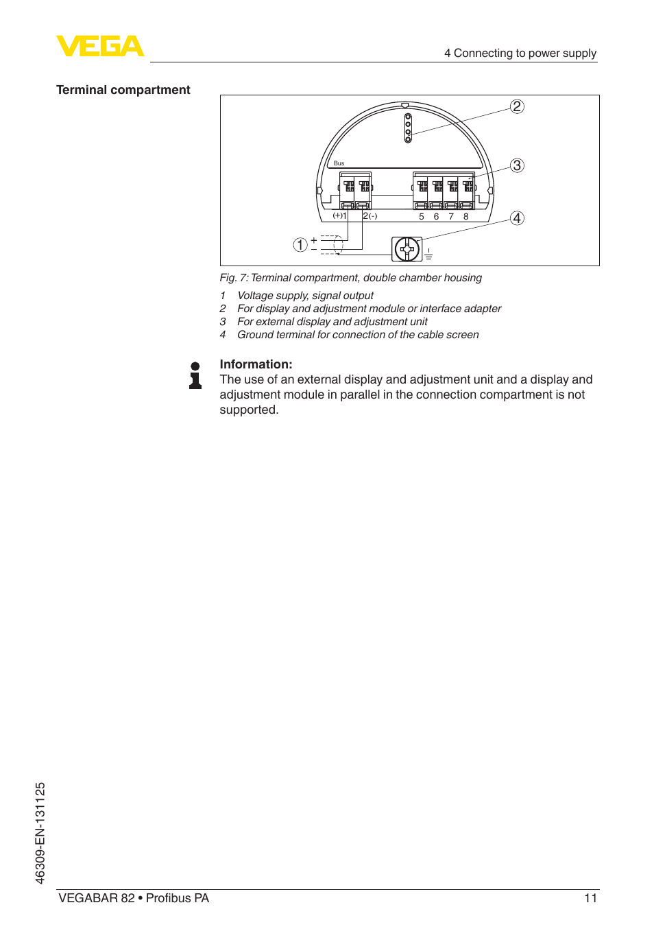 VEGA VEGABAR 82 Profibus PA - Quick setup guide User Manual | Page 11 / 20