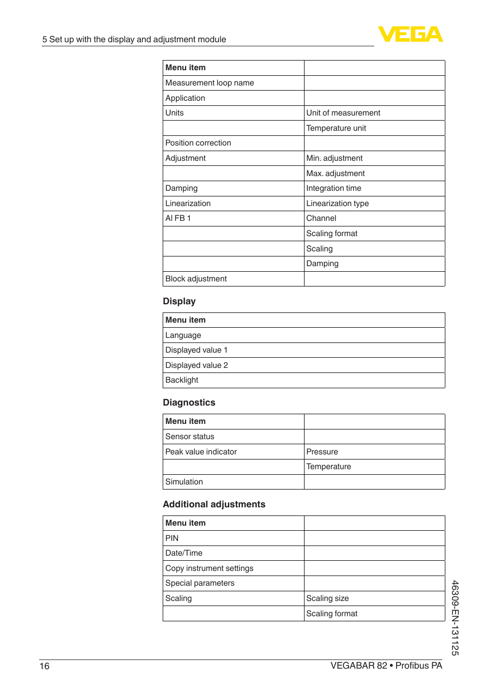 VEGA VEGABAR 82 Profibus PA - Quick setup guide User Manual | Page 16 / 20