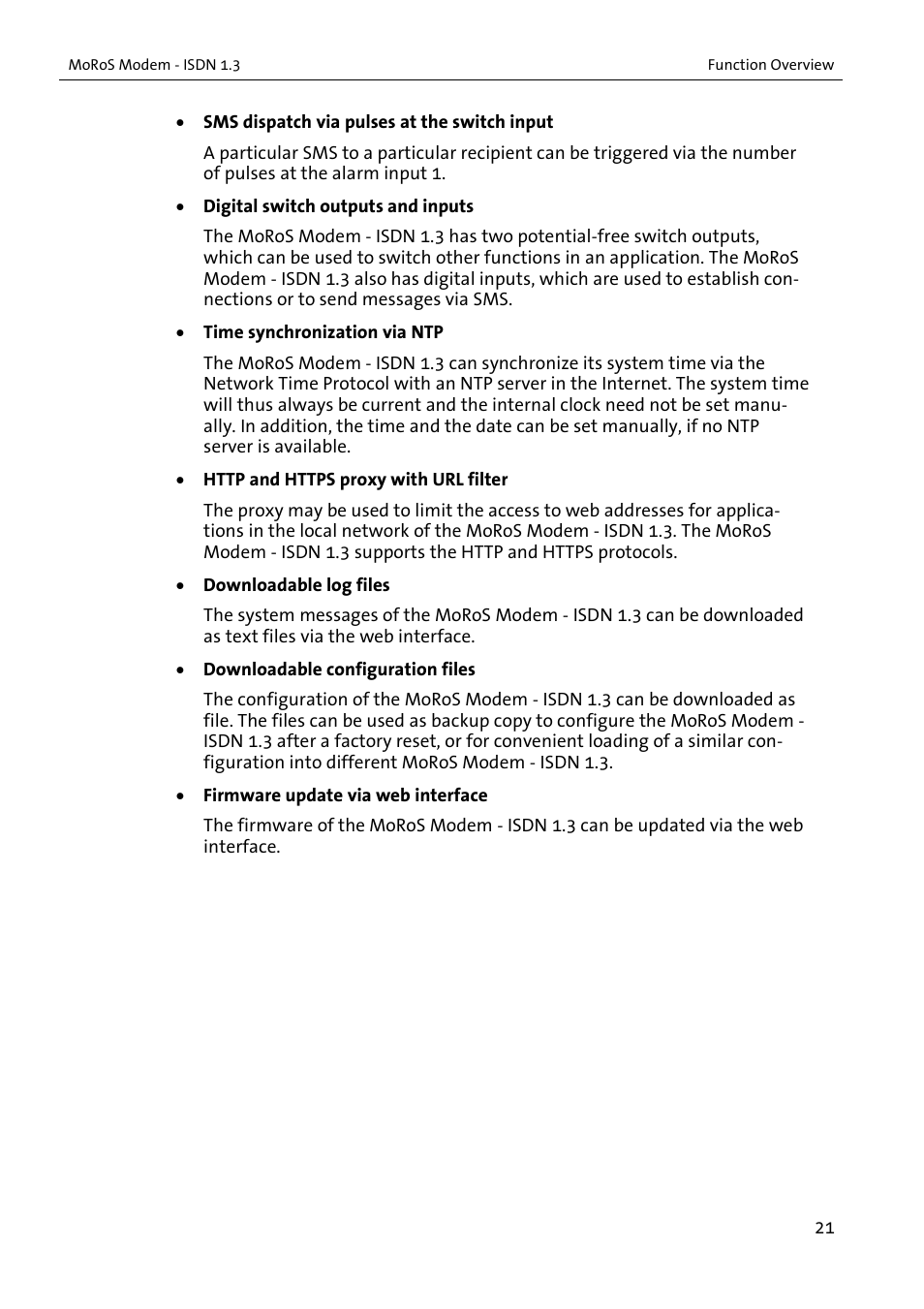 VEGA MoRoS Modem - ISDN 1.3 User Manual | Page 21 / 86