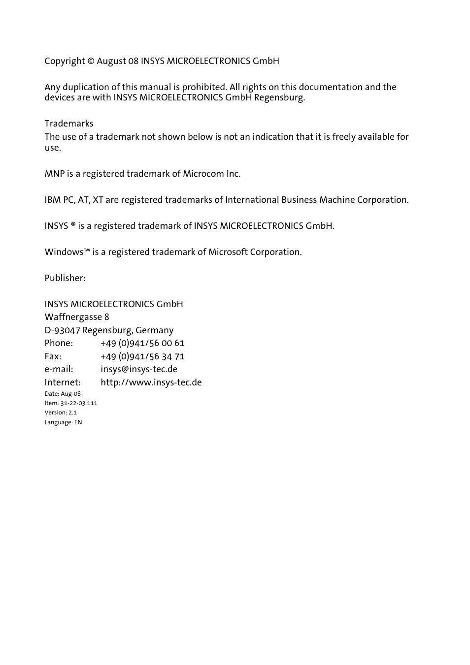 VEGA MoRoS Modem - ISDN 1.3 User Manual | Page 3 / 86