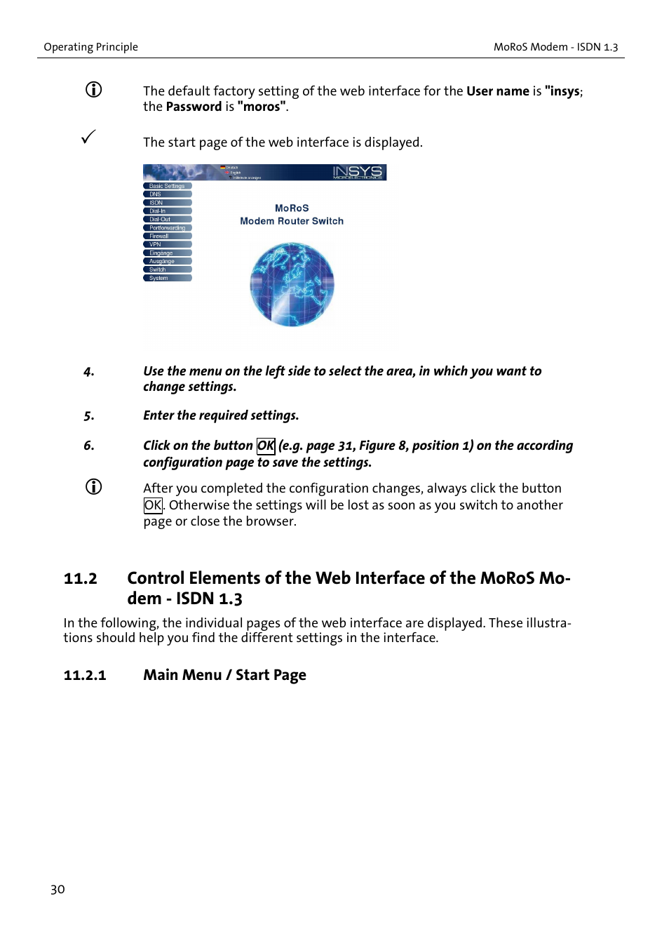 VEGA MoRoS Modem - ISDN 1.3 User Manual | Page 30 / 86