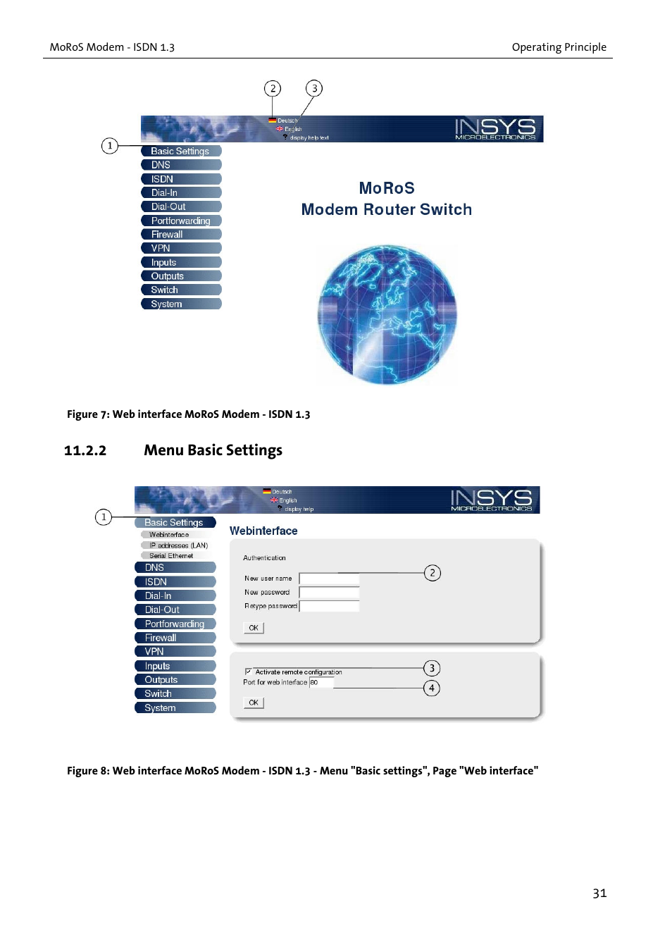 2 menu basic settings | VEGA MoRoS Modem - ISDN 1.3 User Manual | Page 31 / 86