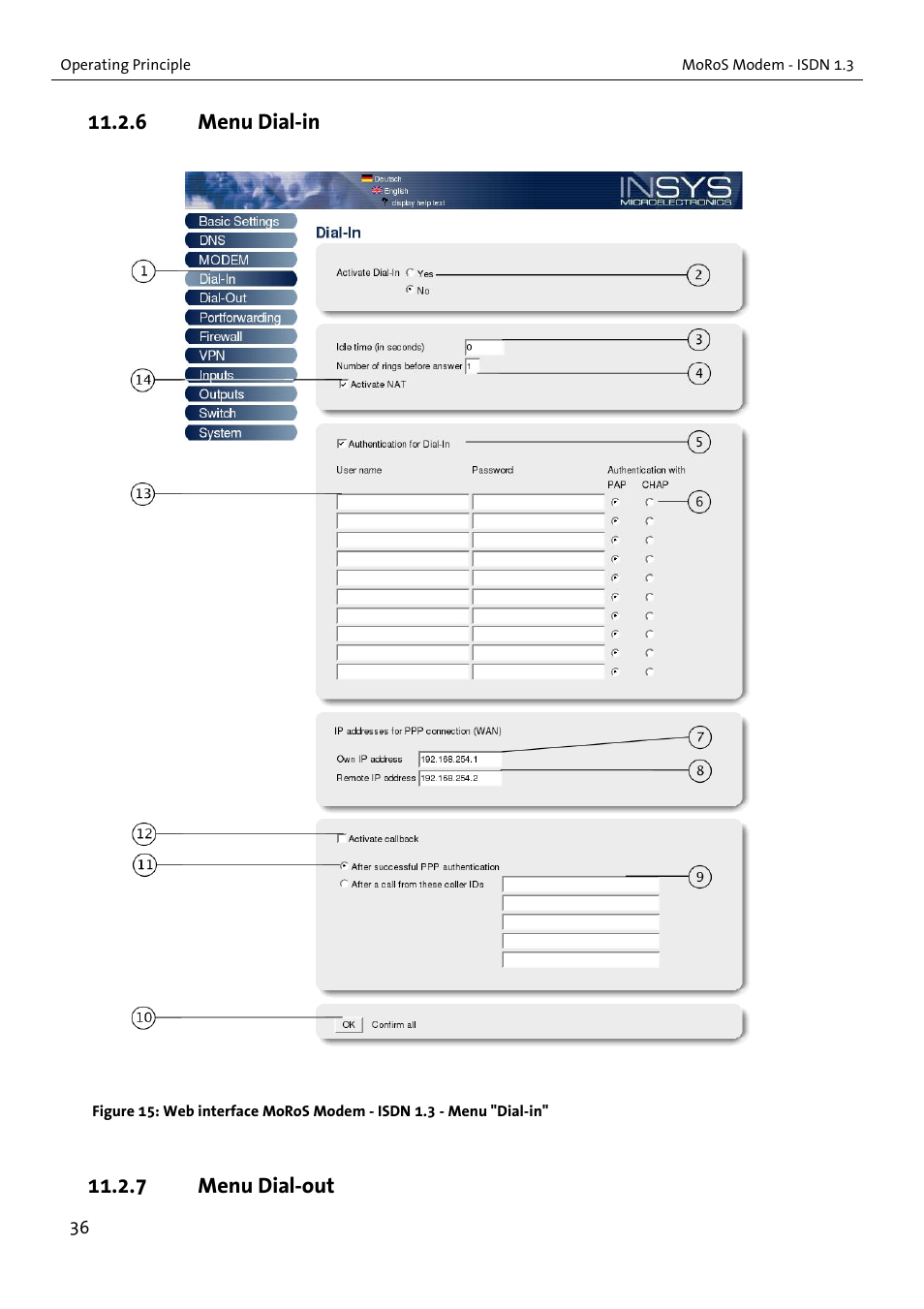 VEGA MoRoS Modem - ISDN 1.3 User Manual | Page 36 / 86