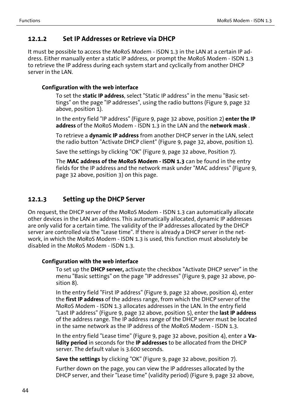 VEGA MoRoS Modem - ISDN 1.3 User Manual | Page 44 / 86