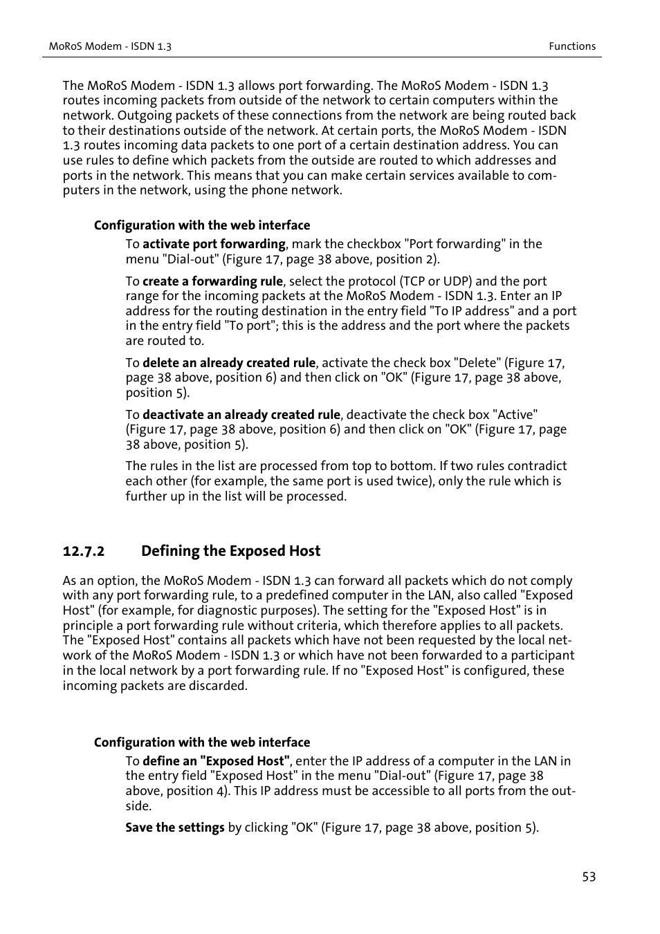 2 defining the exposed host | VEGA MoRoS Modem - ISDN 1.3 User Manual | Page 53 / 86