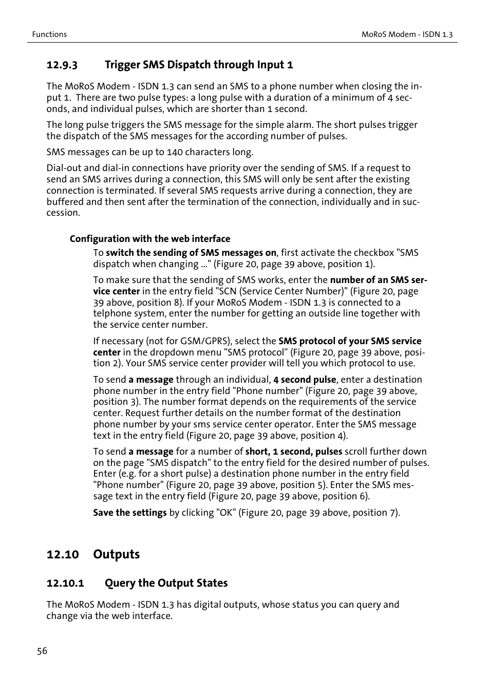 10 outputs | VEGA MoRoS Modem - ISDN 1.3 User Manual | Page 56 / 86