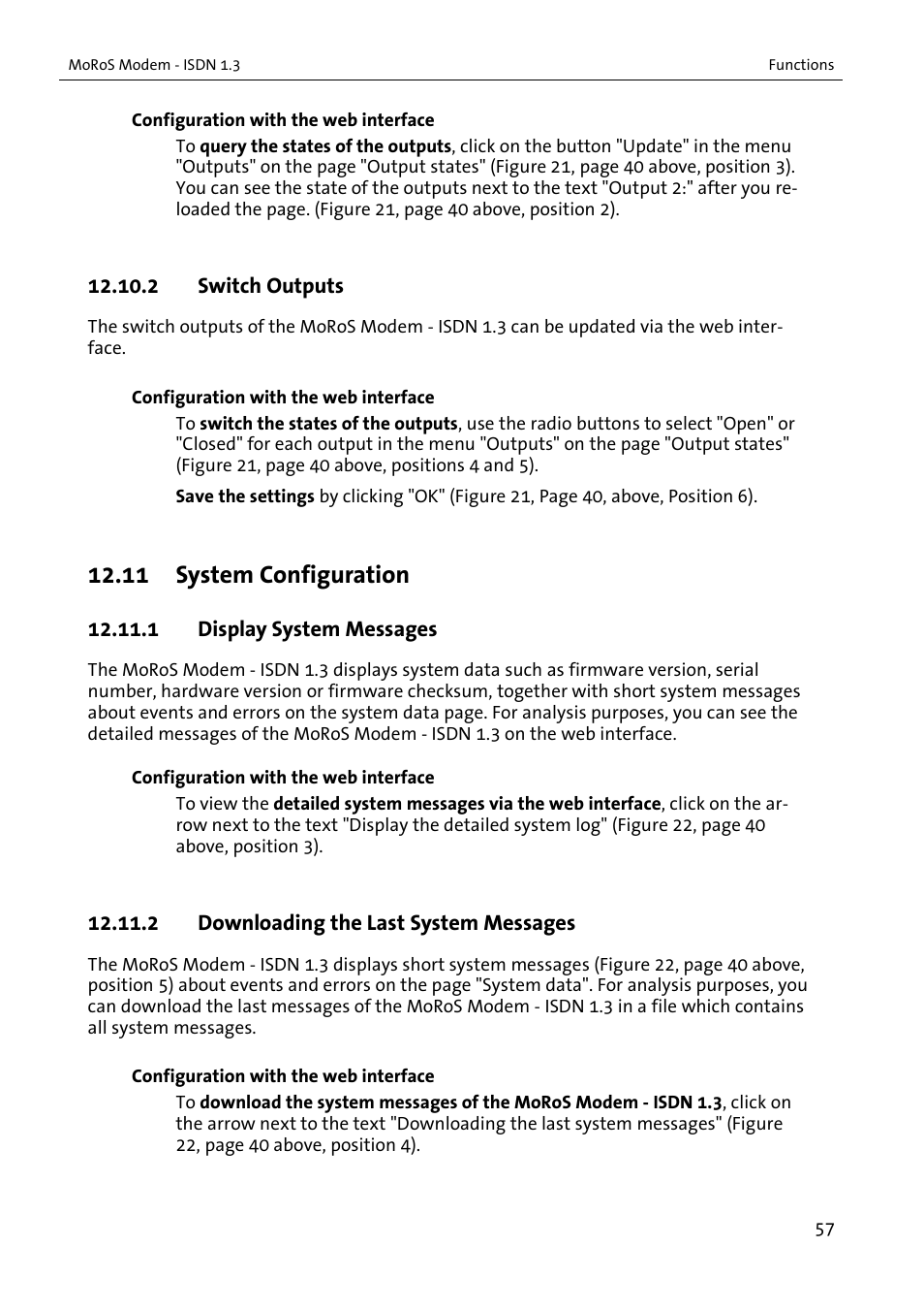 11 system configuration | VEGA MoRoS Modem - ISDN 1.3 User Manual | Page 57 / 86